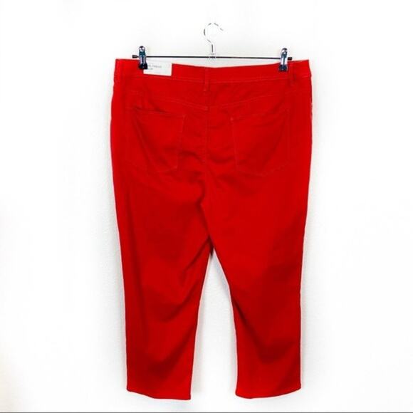 Chico’s Pants Stretch Fit Bold Color Red Orange The Girlfriend Crop Size 16 NWT - Picture 4 of 11